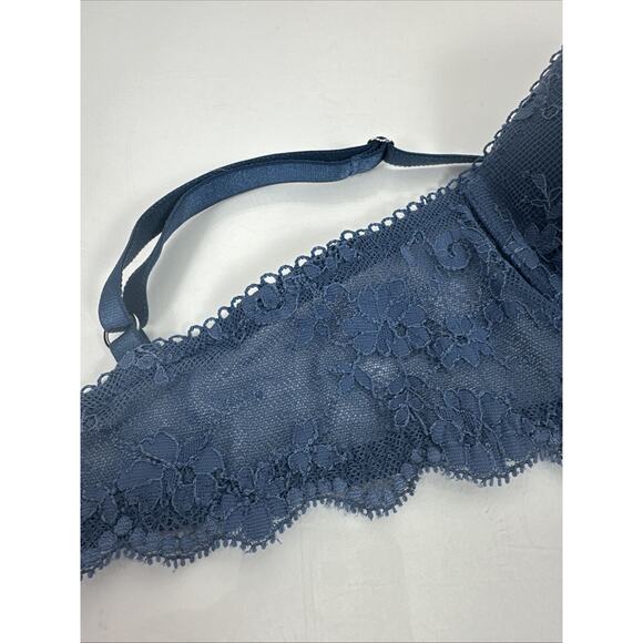 Victoria Secret Dream Angels Push Up Bra Lace Blue 36B - Picture 15 of 15